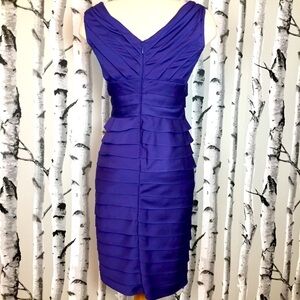 Adrianna Papell VNeck Purple Ruffled Dress